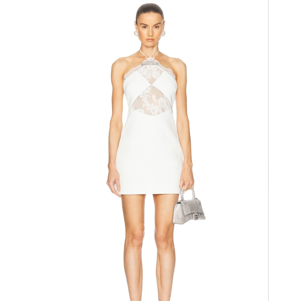 Self-Portrait Crepe Halterneck Mini Dress